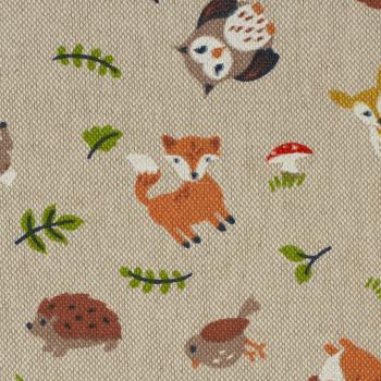 Dekodruck Amar Waldtiere auf Beige meliert by Swafing